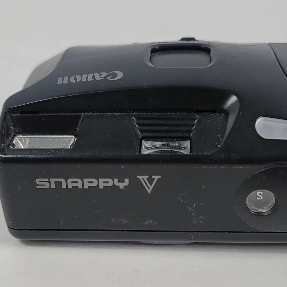 Canon Snappy V 35mm Film Camera Black Point and Shoot For Parts Only
